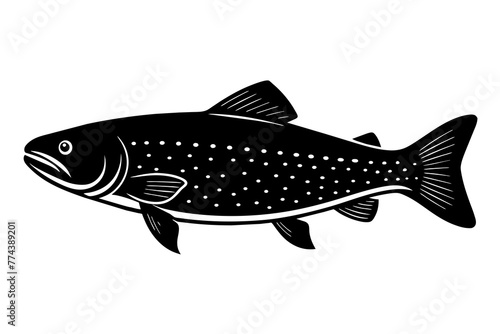 trout fish silhouette vector illustration