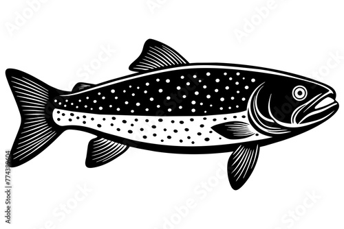 trout fish silhouette vector illustration