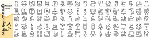 Set of construction icons. Simple line art style icons pack. Vector illustration