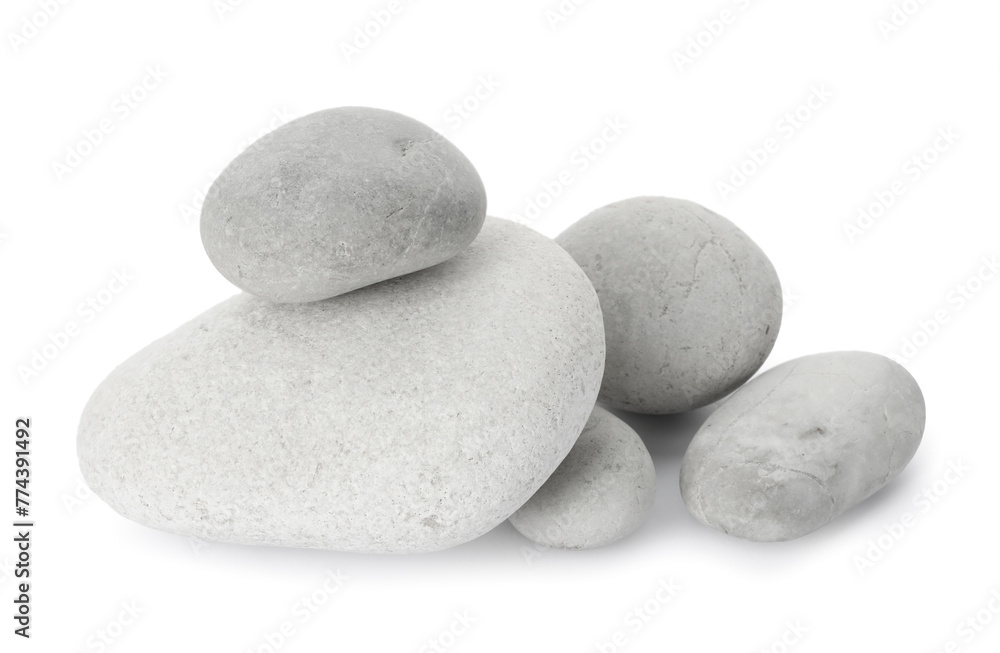 Group of different stones isolated on white Group of different stones isolated on white