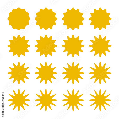 Twelve Point Wavy Edge Gold Stars