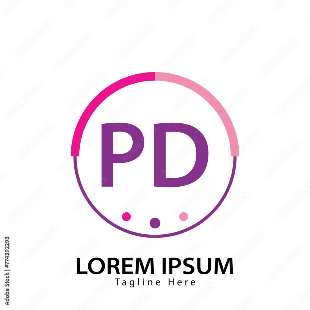 letter PD logo. PD. PD logo design vector illustration for creative company, business, industry