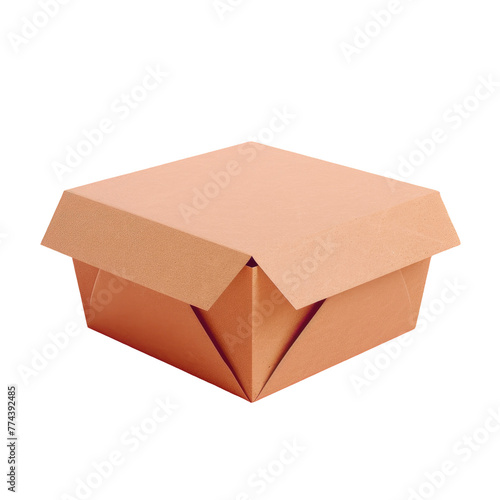 Brown box with an open lid