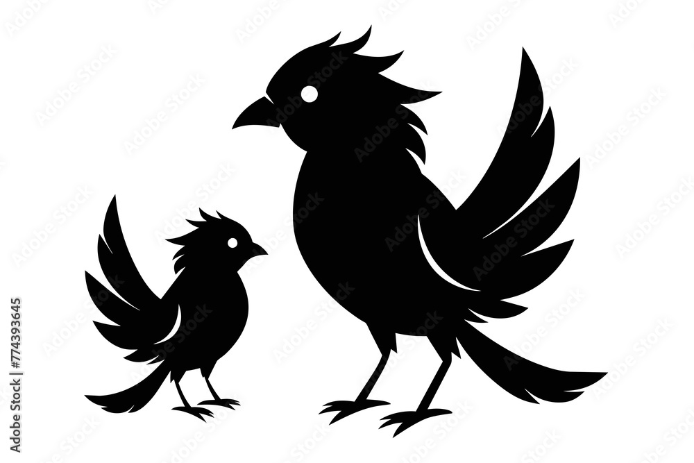 Fototapeta premium silhouette image,Indiebird,vector illustration,white background