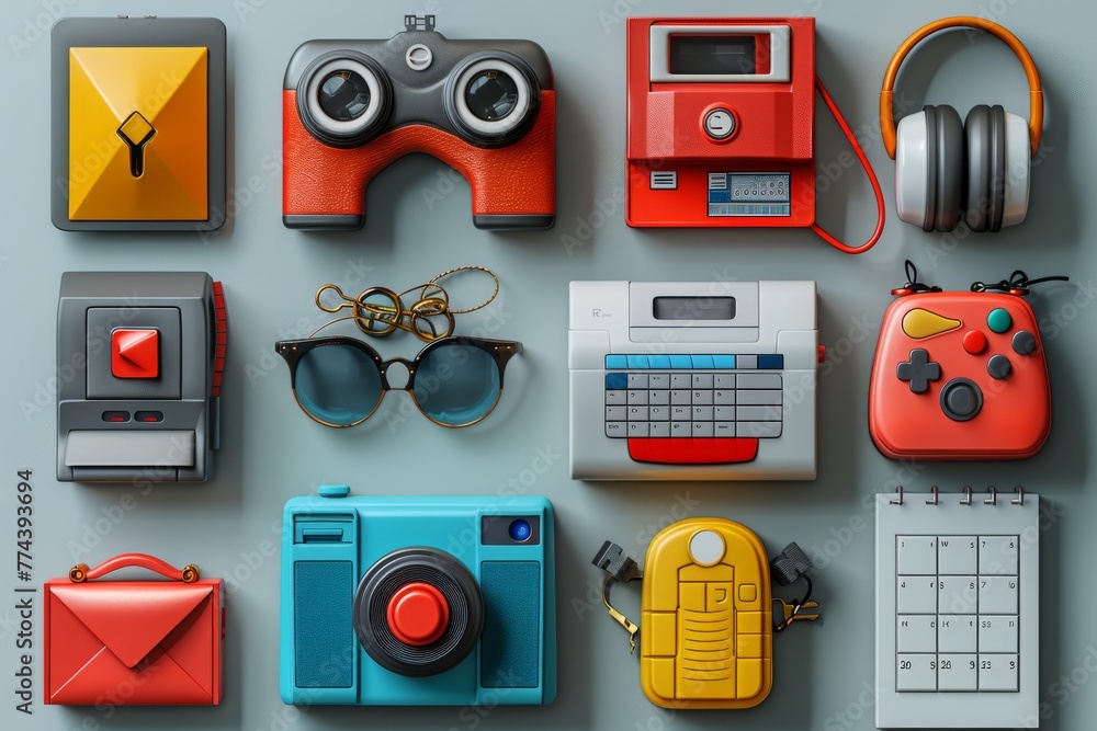 Realistic modern render of glossy plastic objects from floppy disks ...