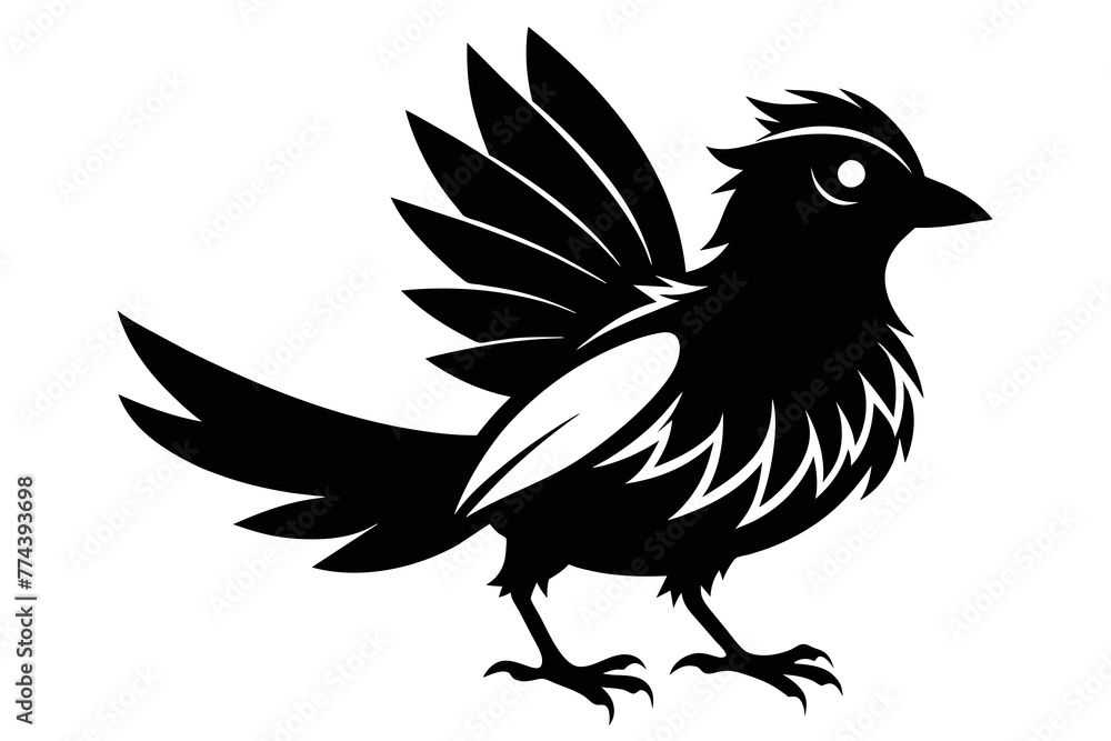 Fototapeta premium silhouette image,Indiebird,vector illustration,white background