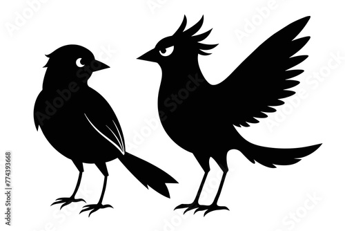  silhouette image,Indiebird,vector illustration,white background