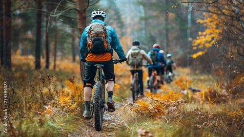 Guiding Mountain Bike Riders on a Forest Trail Generative AI