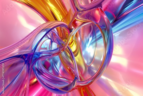 colorful glass 3d object  abstract wallpaper background