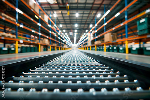 Empty Conveyor belt in distribution center © ERiK
