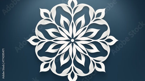 A circular logo icon inspired by a clean  symmetrical snowflake.