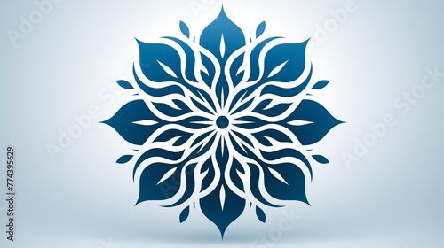 A circular logo icon inspired by a clean, symmetrical snowflake.