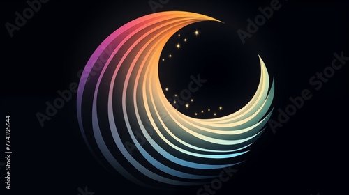 A circular logo icon inspired by a simple, elegant moon.
