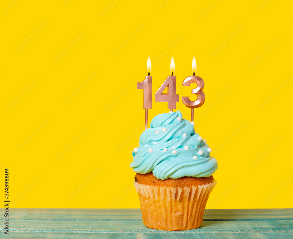 Birthday Cake With Candle Number 143