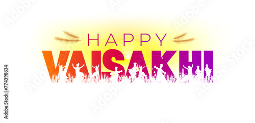 Happy Vaisakhi. Vaisakhi festival background with typography. photo