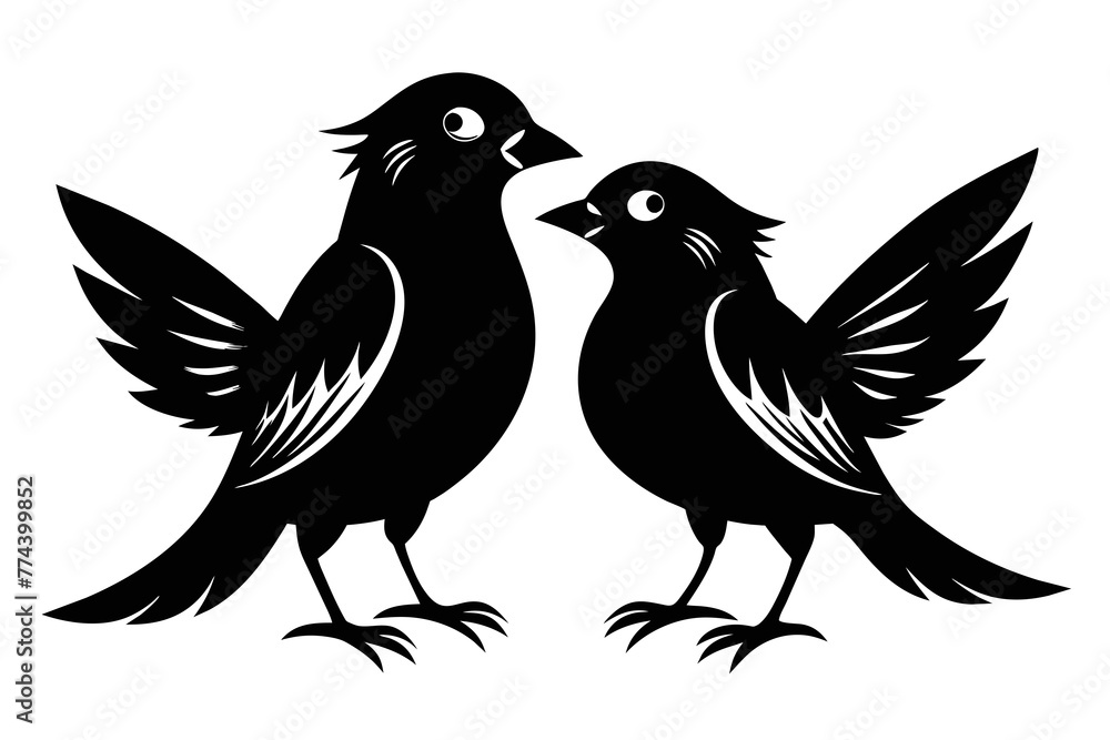 Fototapeta premium silhouette image,Louis bird,vector illustration,white background