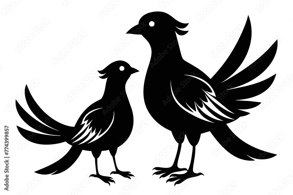 Fototapeta premium silhouette image,Louis bird,vector illustration,white background