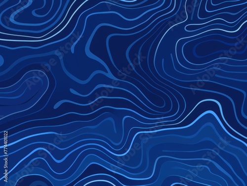 Sapphire topographic line contour map seamless pattern background with copy space 