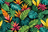 Exotic greenery and colorful foliage creating a striking composition.