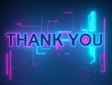 Futuristic colourfull lectronic circuit thank you banner