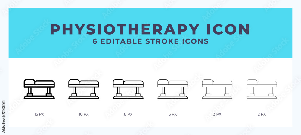 Physiotherapy icon illustration vector with editable stroke. - obrazy, fototapety, plakaty 