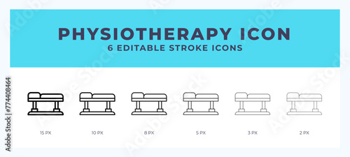 Physiotherapy icon illustration vector with editable stroke.