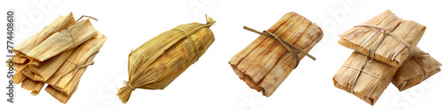 Collection of tamale cutout clipping path png isolated on white or transparent background
 photo