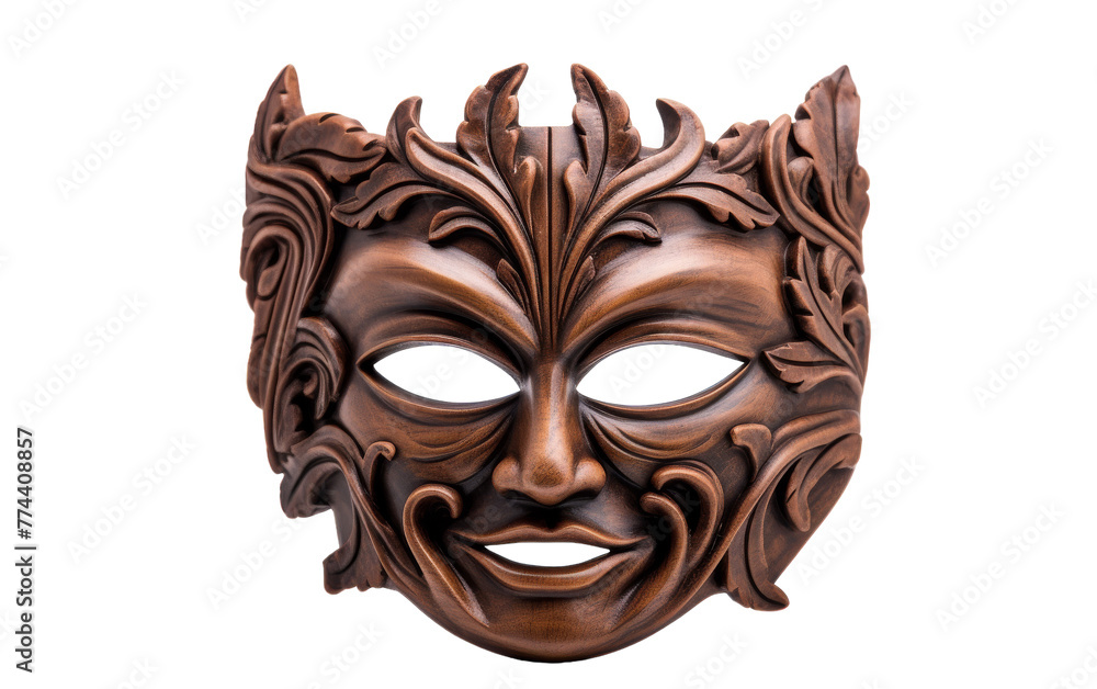 Brown mask adorned with elegant leaves, bringing a touch of nature to your attire Brown mask adorned with elegant leaves, bringing a touch of nature to your attire