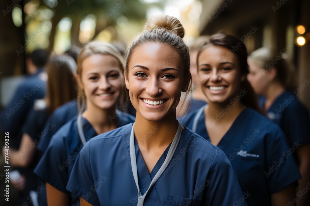 Obraz premium Group of nurses, medical team.