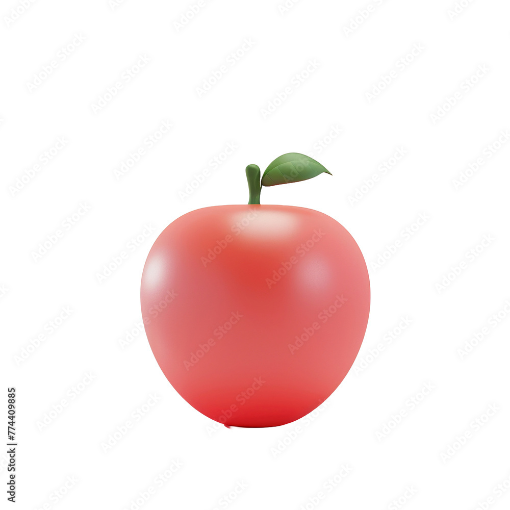 3d rendering icon of fresh apple isolated on transparent background . ai generative 3d rendering icon of fresh apple isolated on transparent background . ai generative