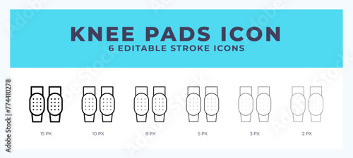 Knee pads stroke icon for web. Mobile apps and ui.