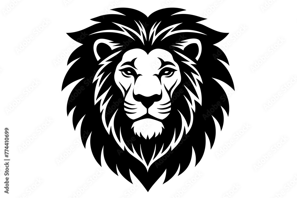 Obraz premium Lion head silhouette vector illustration