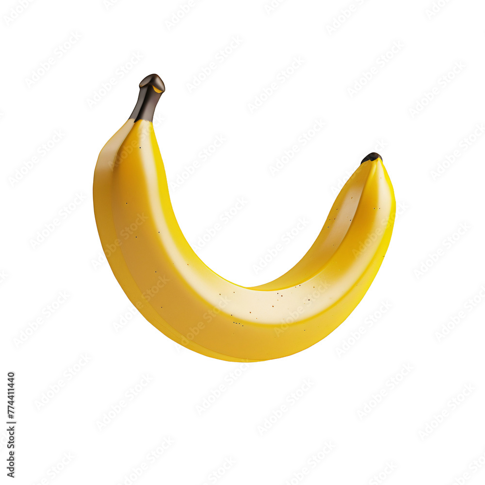 Banana 3d icon. Isolated object on a transparent background Banana 3d icon. Isolated object on a transparent background