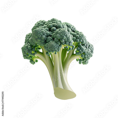 3d broccoli icon render isolated on transparent background. suitable for ui ux design. Broccoli colorful realistic icon. Broccoli vegetables symbol 3d vector icon. Cartoon minimal style.