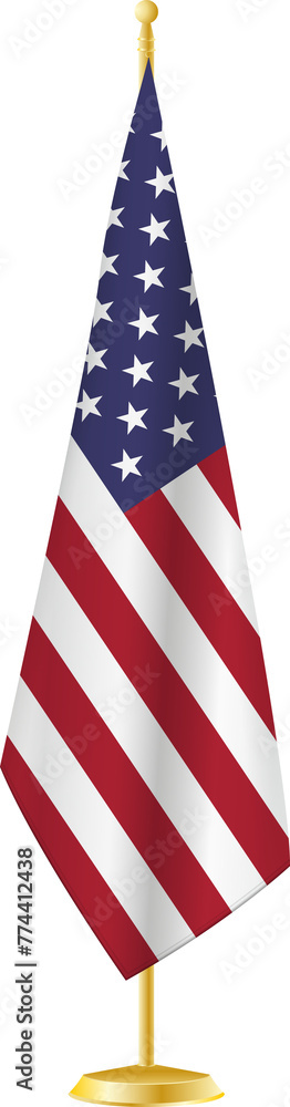 USA flag on a flag stand. USA flag on a flag stand.