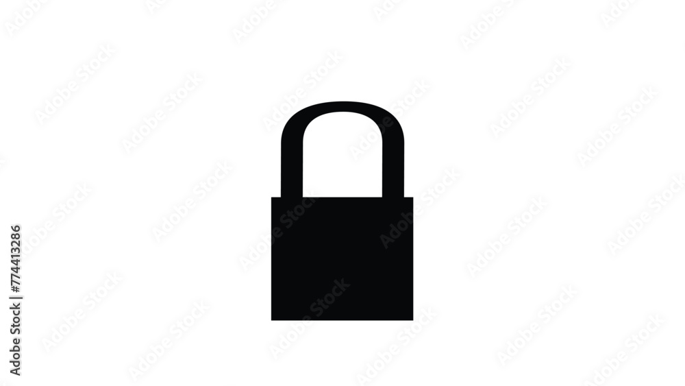 vector illustration of lock icon on white background. vector illustration of lock icon on white background.