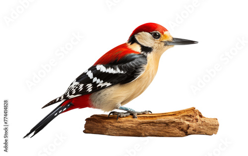 Colorful bird perched on wood