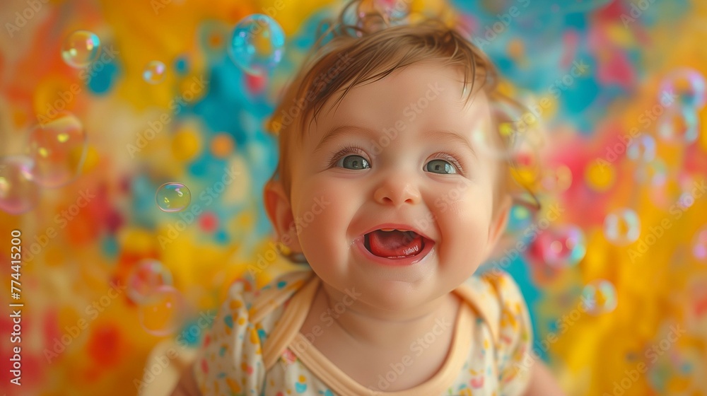 Bouncing Baby Bliss: A Bubble Play Extravaganza, generative ai Bouncing Baby Bliss: A Bubble Play Extravaganza, generative ai