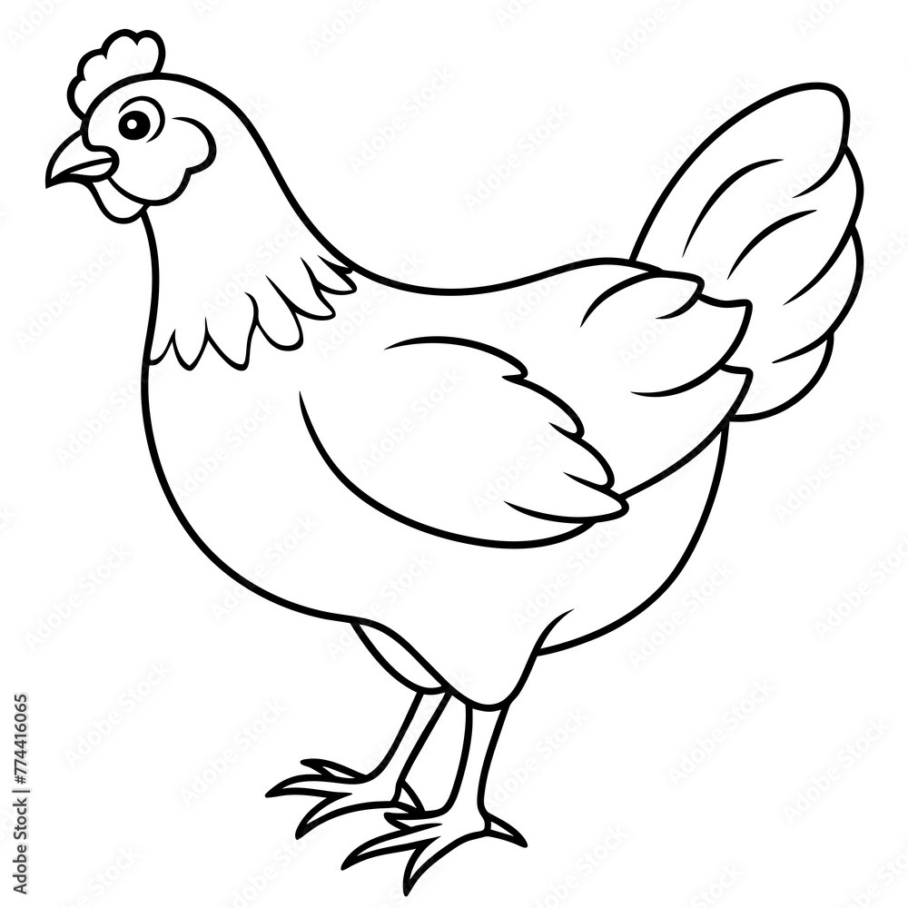 chicken line art silhouette vector illustration svg file chicken line art silhouette vector illustration svg file