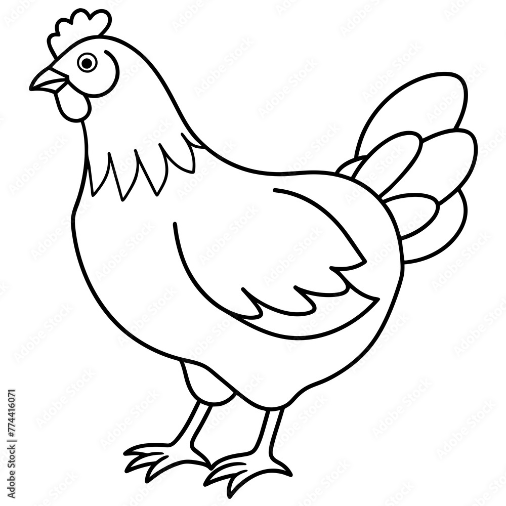 chicken line art silhouette vector illustration svg file chicken line art silhouette vector illustration svg file