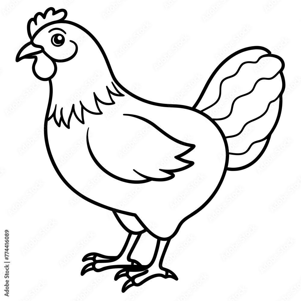 chicken line art silhouette vector illustration svg file chicken line art silhouette vector illustration svg file