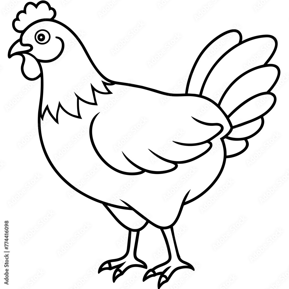 chicken line art silhouette vector illustration svg file chicken line art silhouette vector illustration svg file