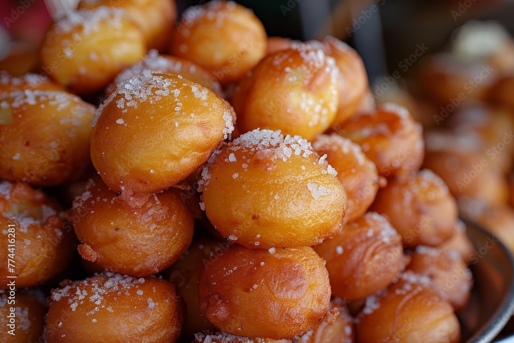 Close up of Mandazi an African doughnut Close up of Mandazi an African doughnut