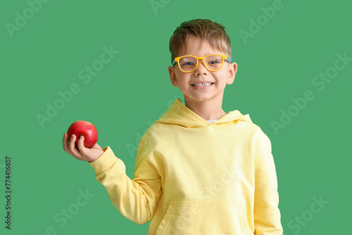 Cute little boy in eyeglass...