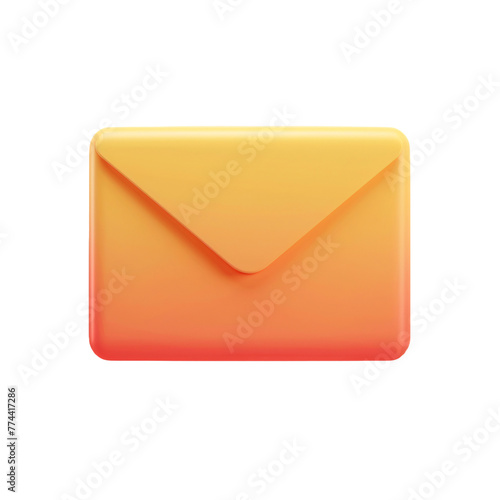 3d envelope icon . isolated on transparent background