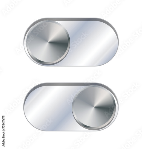 toggle slider switch set brushed metal