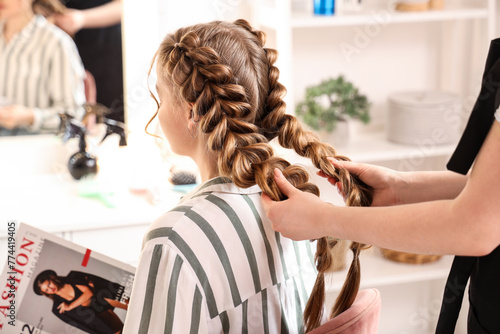 Professional hairdresser br...