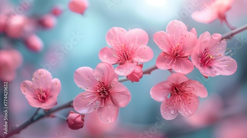Soft Pink Petals in Focus, generative ai © Matus