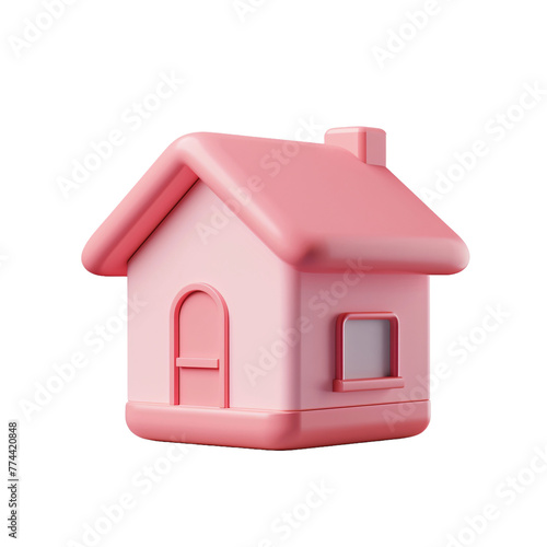 3d house icon, Minimal house symbol. Real estate, mortgage, loan concept. 3d vector icon. Cartoon minimal style.