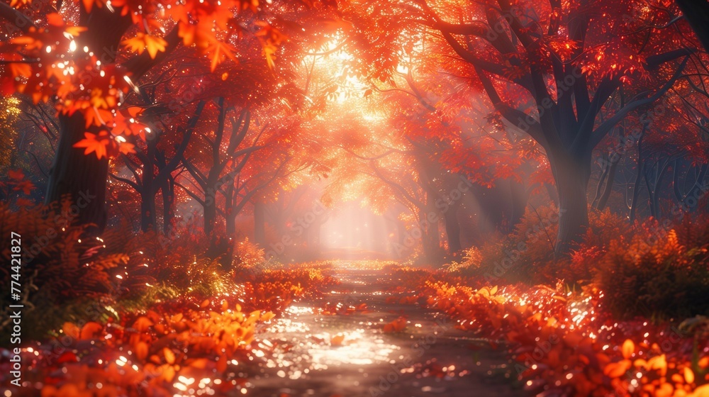 Enchanting Autumn Scene, generative ai